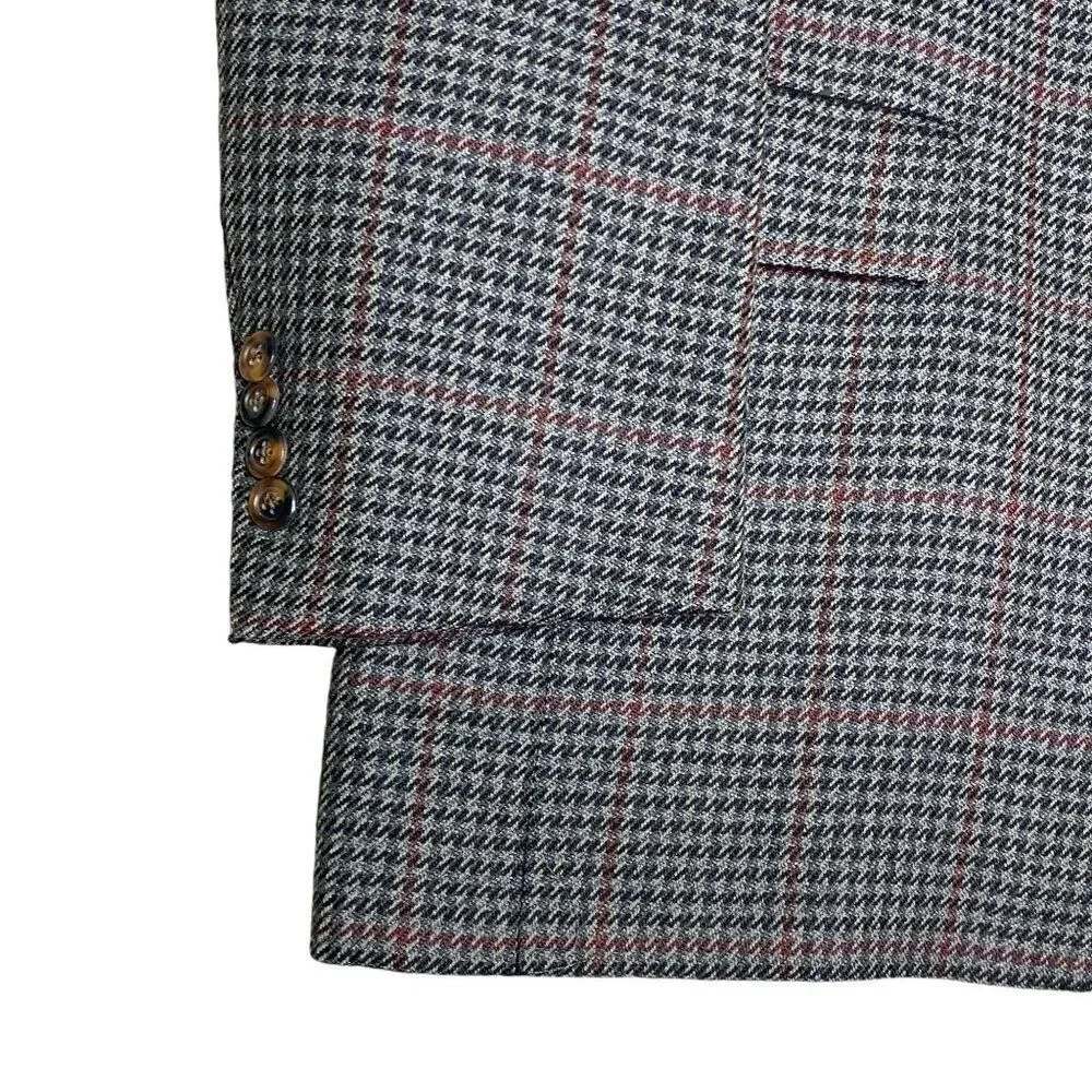Tommy Hilfiger Plaid Blazer Size 46 Long Gray Red